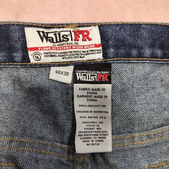 Walls flame resistant FR workwear Size 48x30 ATPV 24.2 blue denim men jeans 2HRC - Picture 8 of 15